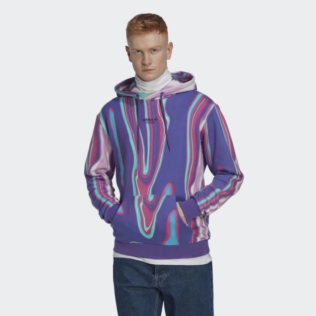 Sudadera Con Capucha Adidas Hyperreal Allover Print Púrpura Rush