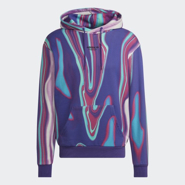Sudadera Con Capucha Adidas Hyperreal Allover Print Púrpura Rush