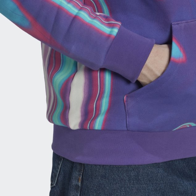 Sudadera Con Capucha Adidas Hyperreal Allover Print Púrpura Rush