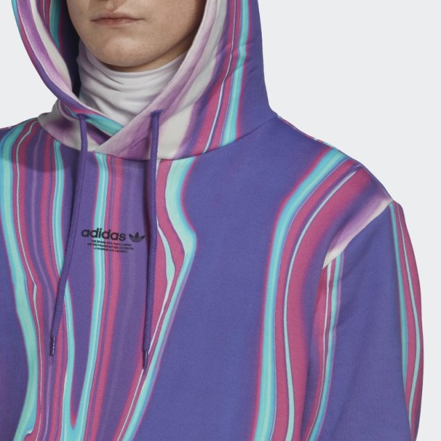 Sudadera Con Capucha Adidas Hyperreal Allover Print Púrpura Rush