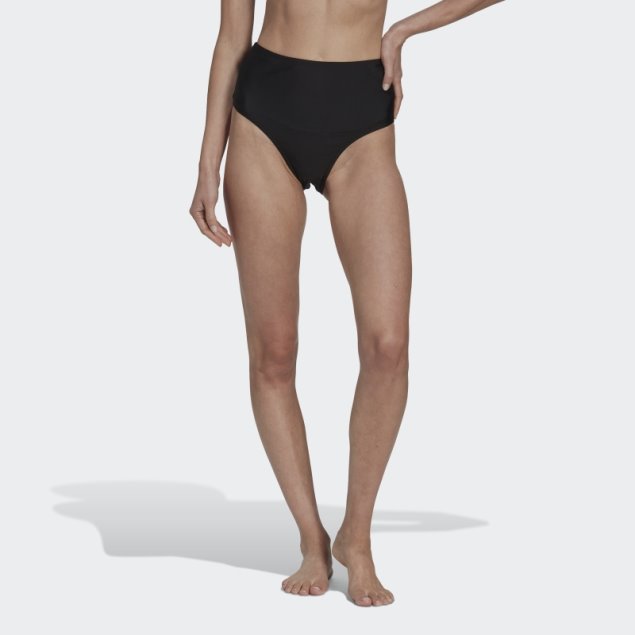 Braguita De Bikini Negra De Talle Alto Adidas
