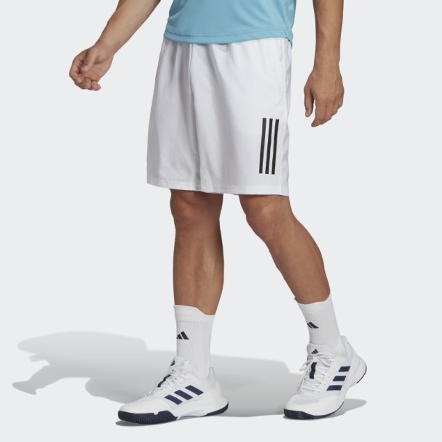 Adidas Club Shorts De Tenis Con 3 Rayas En Blanco