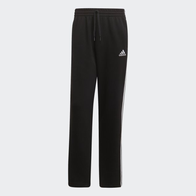 Adidas Pantalones Negros Esenciales De Polar Con Dobladillo Abierto Y 3 Rayas