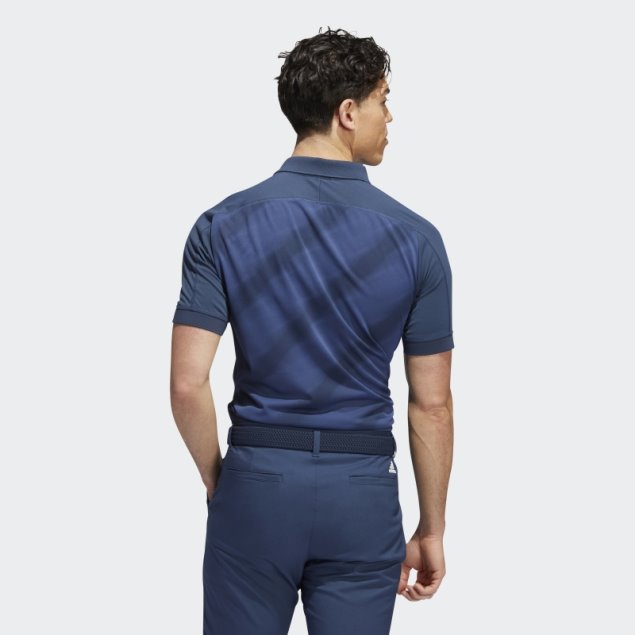 Playera Tipo Polo Azul Marino Con Estampado De Adidas