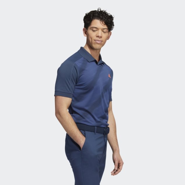 Playera Tipo Polo Azul Marino Con Estampado De Adidas