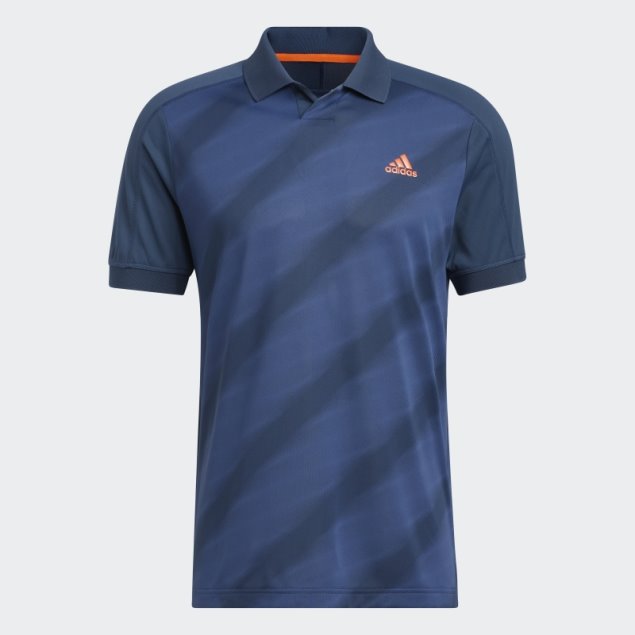 Playera Tipo Polo Azul Marino Con Estampado De Adidas