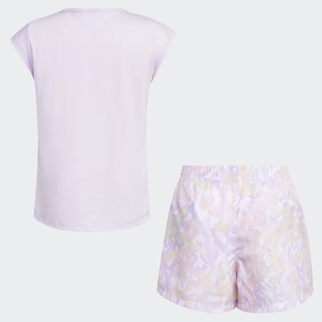 Conjunto Corto Adidas Purple Tint Mel Tee Wvn Aop