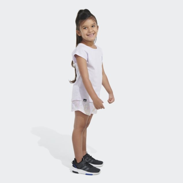 Conjunto Corto Adidas Purple Tint Mel Tee Wvn Aop