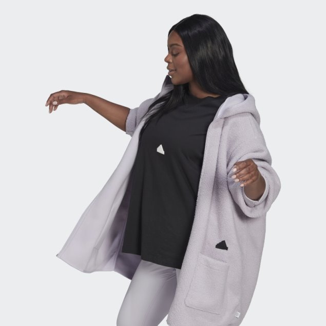 Sudadera Larga Con Capucha De Forro Polar (talla Grande) Adidas Silver Sunrise