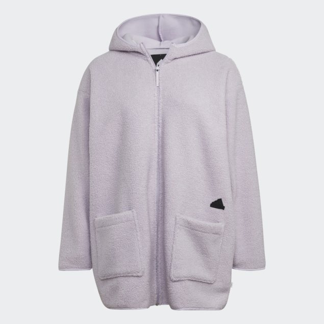 Sudadera Larga Con Capucha De Forro Polar (talla Grande) Adidas Silver Sunrise