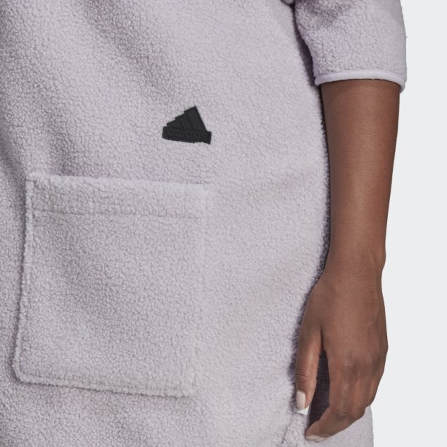 Sudadera Larga Con Capucha De Forro Polar (talla Grande) Adidas Silver Sunrise