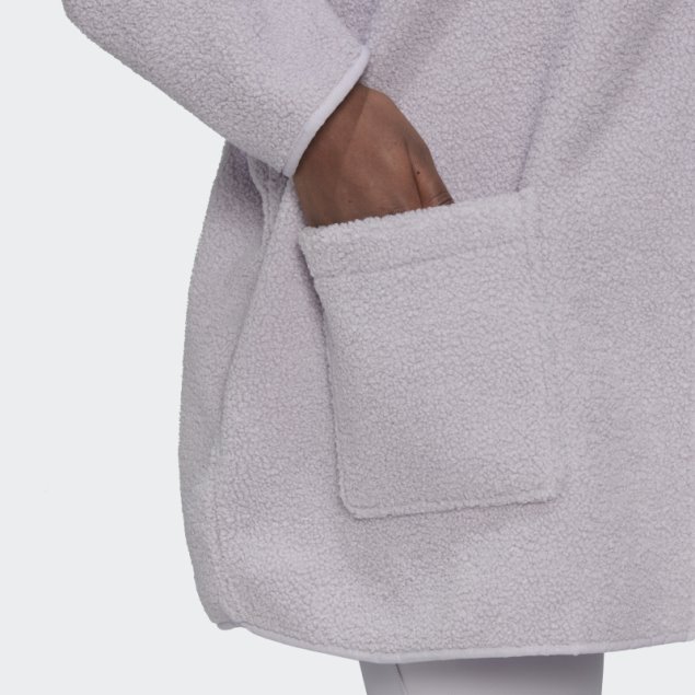 Sudadera Larga Con Capucha De Forro Polar (talla Grande) Adidas Silver Sunrise