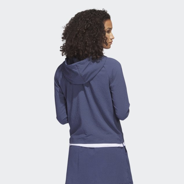 Azul Marino Adidas Seersucker Sudadera Con Capucha De Golf Con Cremallera De 1/4