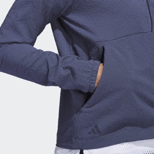 Azul Marino Adidas Seersucker Sudadera Con Capucha De Golf Con Cremallera De 1/4