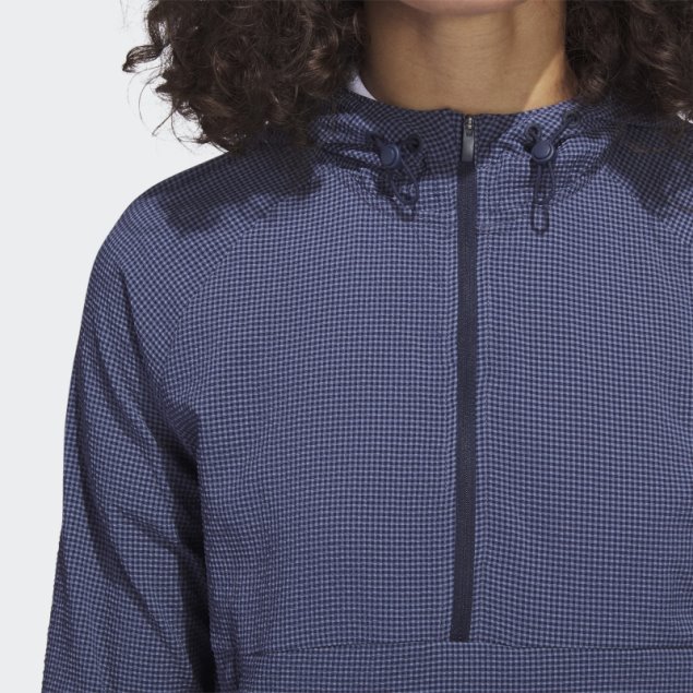 Azul Marino Adidas Seersucker Sudadera Con Capucha De Golf Con Cremallera De 1/4