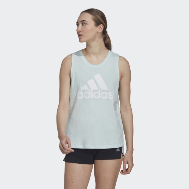 Camiseta Sin Mangas Essentials Con Logo Grande Azul Adidas