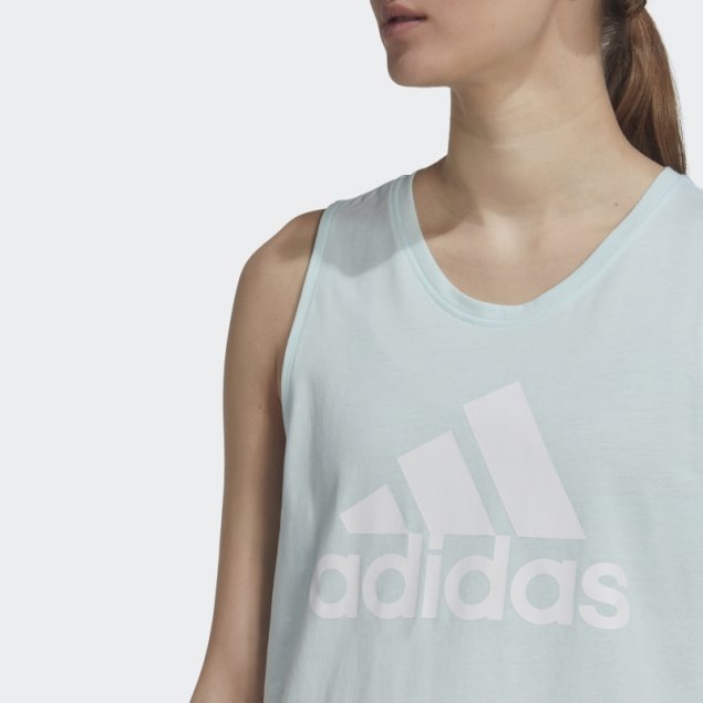 Camiseta Sin Mangas Essentials Con Logo Grande Azul Adidas
