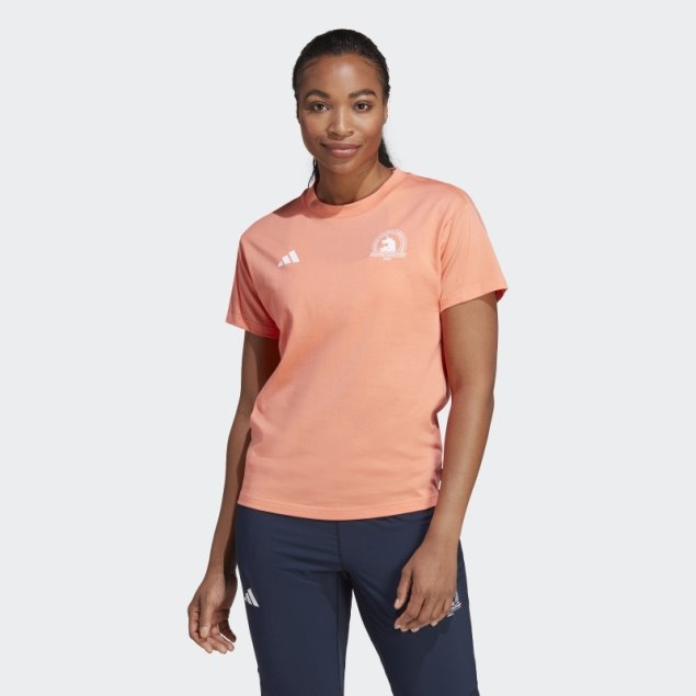 Camiseta De Running Adidas Boston Marathon 2023 Hecha Con Naturaleza Coral