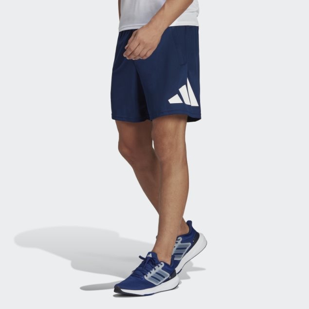 Pantalón Corto De Entrenamiento Adidas Train Essentials Logo Azul Oscuro