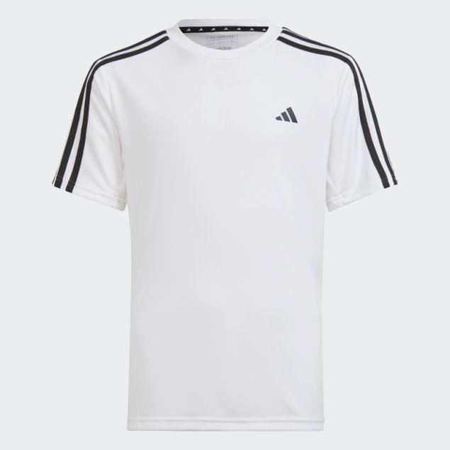 Camiseta Blanca Adidas Train Essentials Aeroready Regular Fit Con 3 Rayas