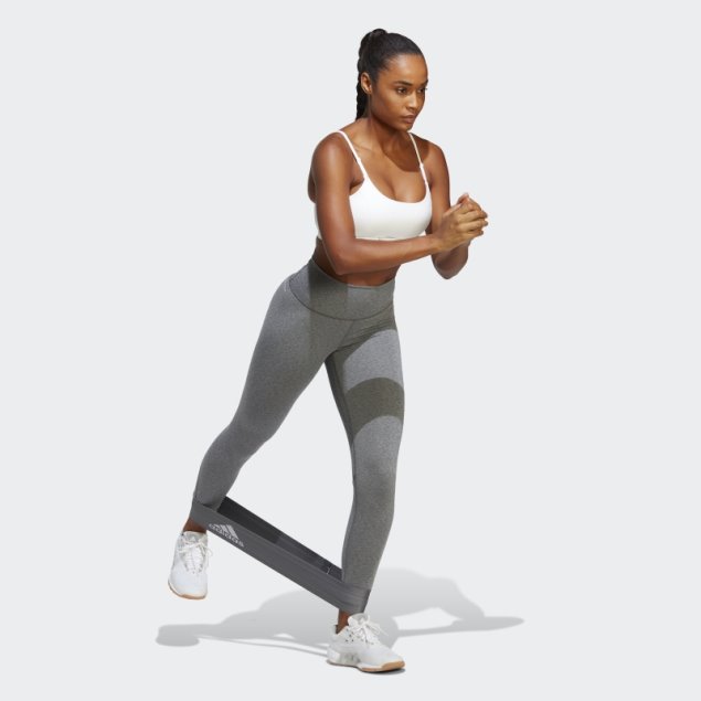 Leggings De Entrenamiento Gris Oscuro Jaspeado Optime Adidas