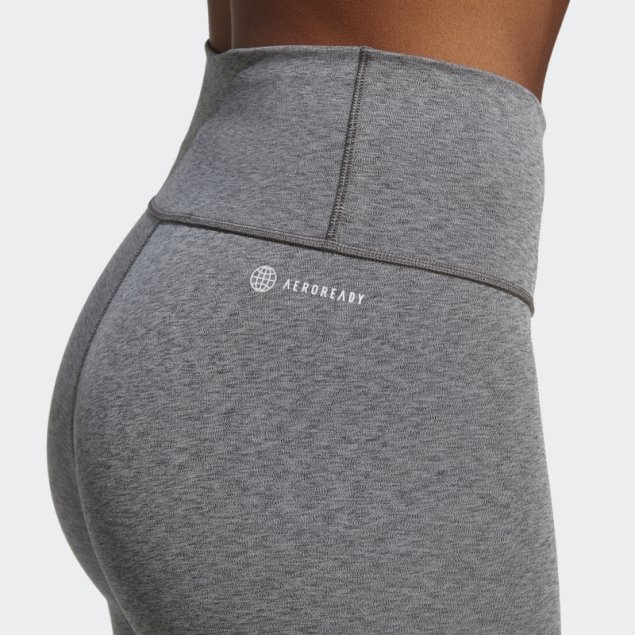 Leggings De Entrenamiento Gris Oscuro Jaspeado Optime Adidas