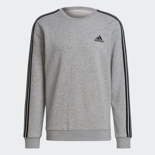 Sudadera Essentials Polar 3 Rayas Gris Medio Adidas