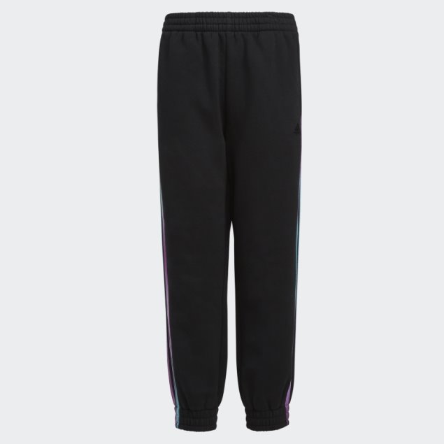 Adidas Allover Print Stripe Fleece Jogger Pants Negro