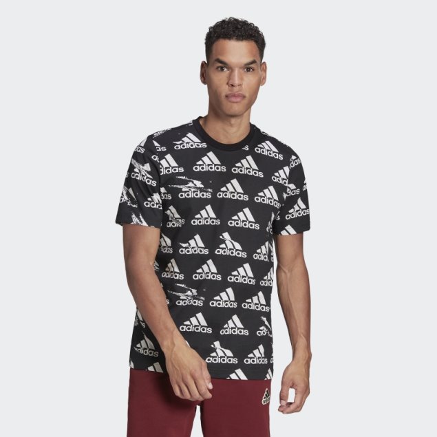 Camiseta Negra Essentials Brandlove Single Jersey Adidas