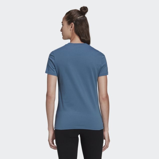 Camiseta Adidas Essentials Slim 3 Rayas Azul Alterado