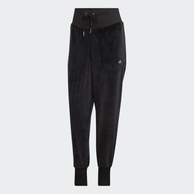 Joggers Acogedores De Terciopelo Negro Holidayz De Adidas