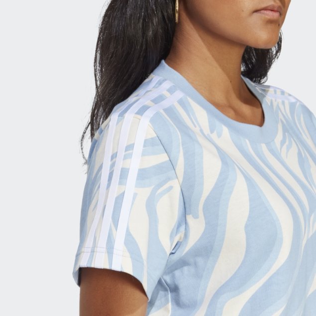 Camiseta Adidas Abstract All Over Animal Print Cielo Ambiental