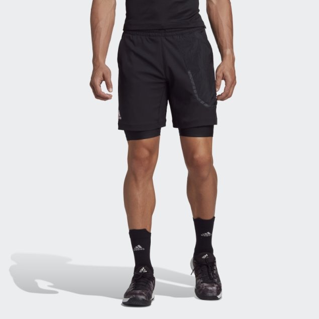 Shorts 2 En 1 Tennis Us Series Adidas Negro