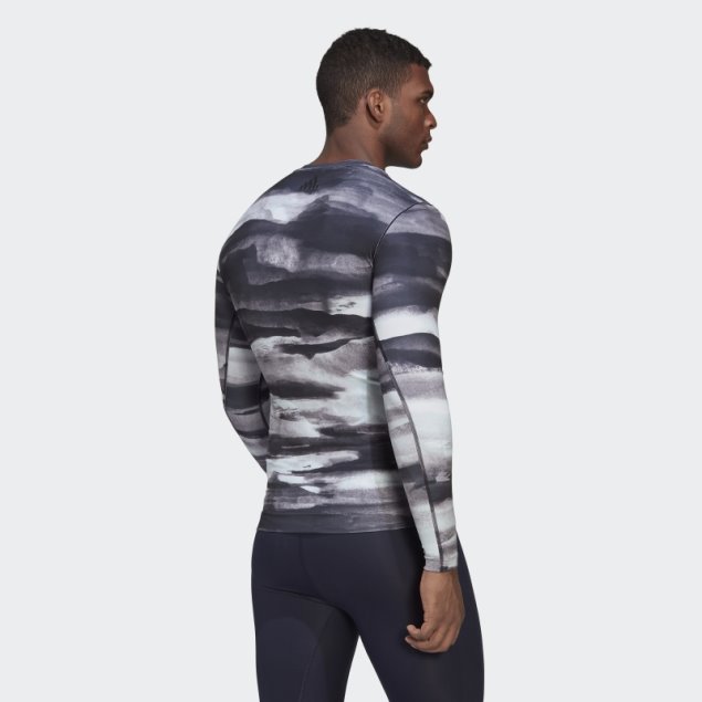 Adidas Allover Print Yoga Training Camiseta De Manga Larga Multicolor