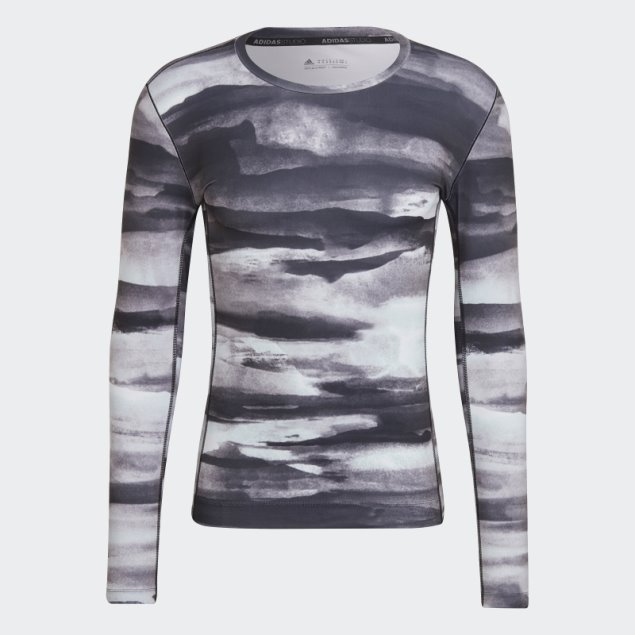 Adidas Allover Print Yoga Training Camiseta De Manga Larga Multicolor