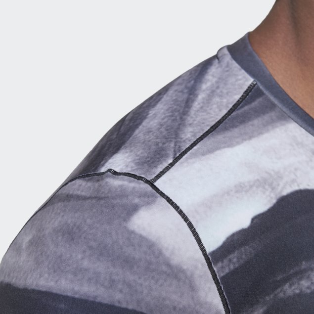 Adidas Allover Print Yoga Training Camiseta De Manga Larga Multicolor