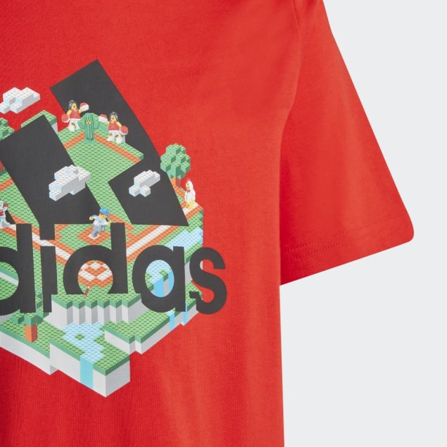Camiseta Roja Con Gráfico De Adidas X Lego