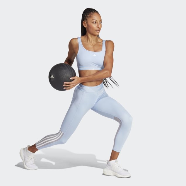 Sujetador Adidas Azul Amanecer Aeroreact Entrenamiento Techfit De Soporte Ligero