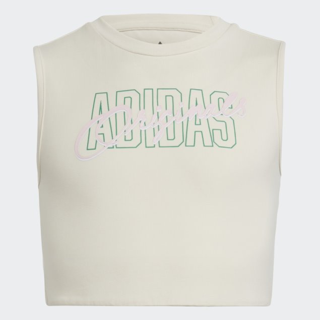 Camiseta Sin Mangas Blanca Con Estampado Gráfico De Adidas