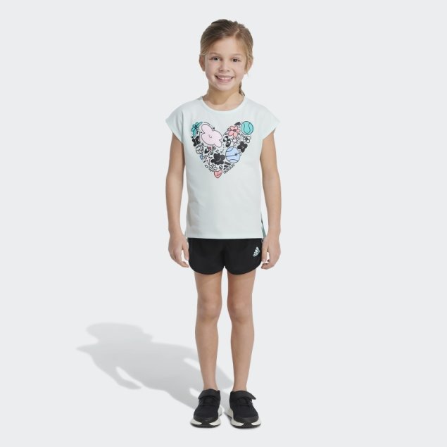 Conjunto De Camiseta Gráfica Y Shorts De Malla Ice Mint Adidas