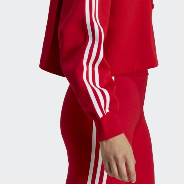 Adidas Adicolor Classics Crop Sudadera Con Capucha Escarlata