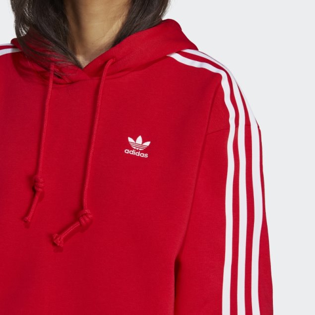 Adidas Adicolor Classics Crop Sudadera Con Capucha Escarlata