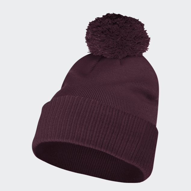 Granate Sólido Pom Pom Beanie Adidas