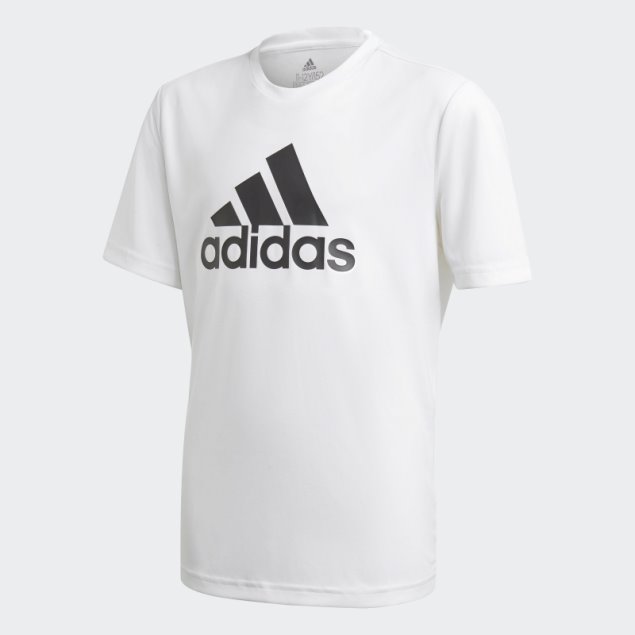 Camiseta Blanca Aeroready Diseñada Para Moverse Con El Logo Grande De Adidas