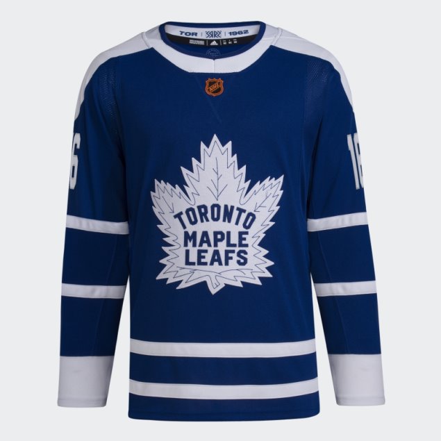 Leafs Marner Auténtico Reverso Retro Wordmark Camiseta Adidas Royal 08 Ccm-sld