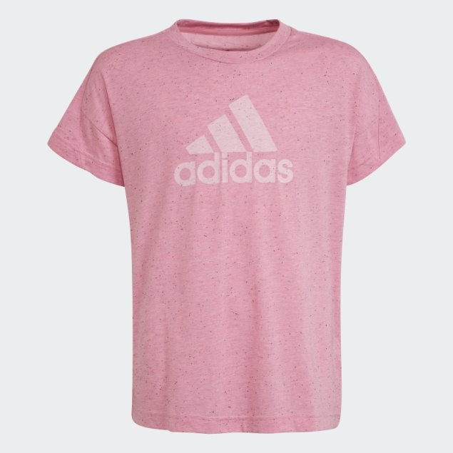 Rosa Adidas Future Icons Algodón Camiseta Suelta Insignia De Deporte
