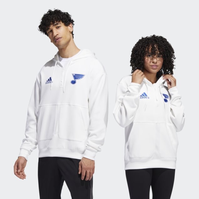 Adidas Blues 22 Nhl No-dye 1/4 Zip Sudadera Con Capucha (género Neutral) No Teñido