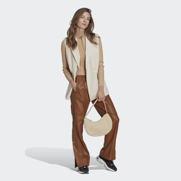 Pantalones Adidas Center Stage Faux Leather Adibreak Marrón