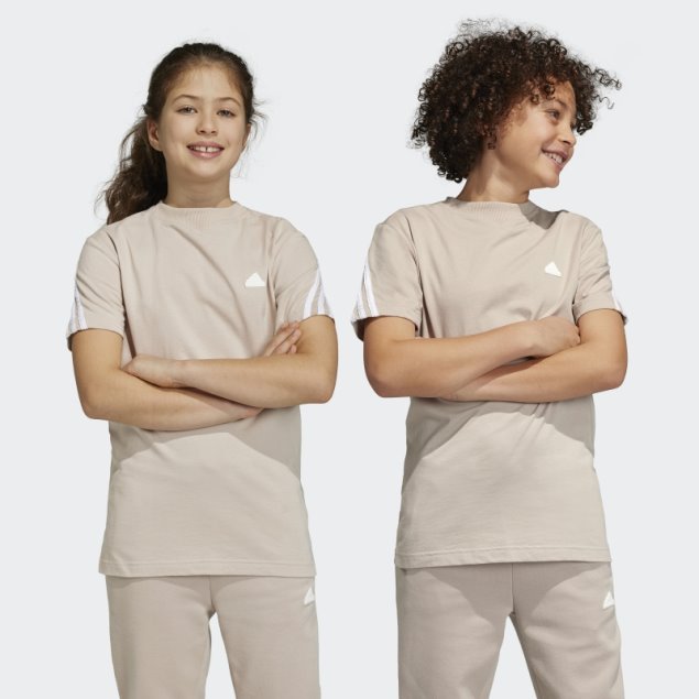 Camiseta Taupe Future Icons 3 Rayas Adidas