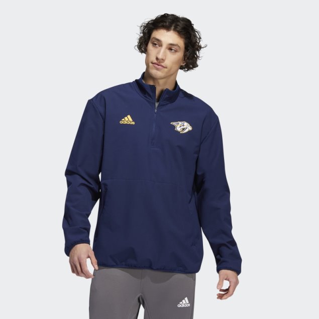 Azul Marino Adidas Predators 22 Nhl 1/4-zip Chaqueta